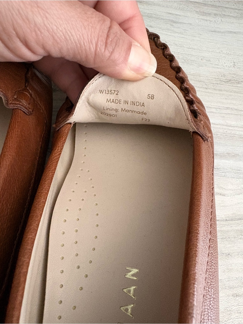 Cole Haan Tan Leather Slip-On Moccasin Loafers - Picture 6 of 6